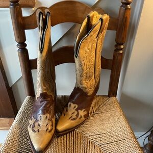 Brown and Tan Western Boots